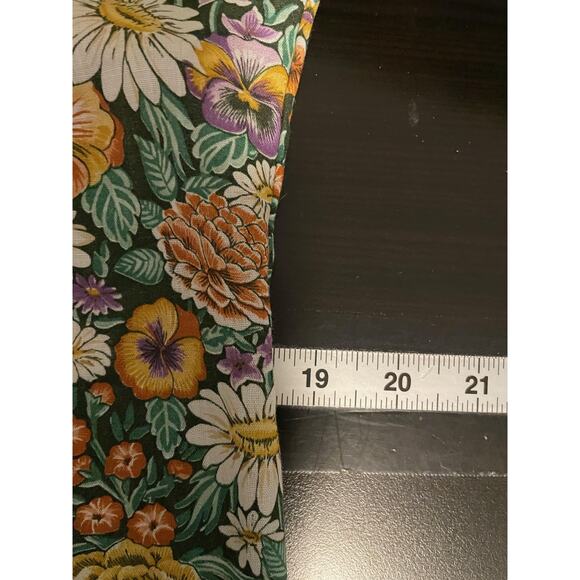 Vintage Tiffany Loungewear Dress Womens 15/16 Green Floral Lounge Caftan 70s - Picture 5 of 7